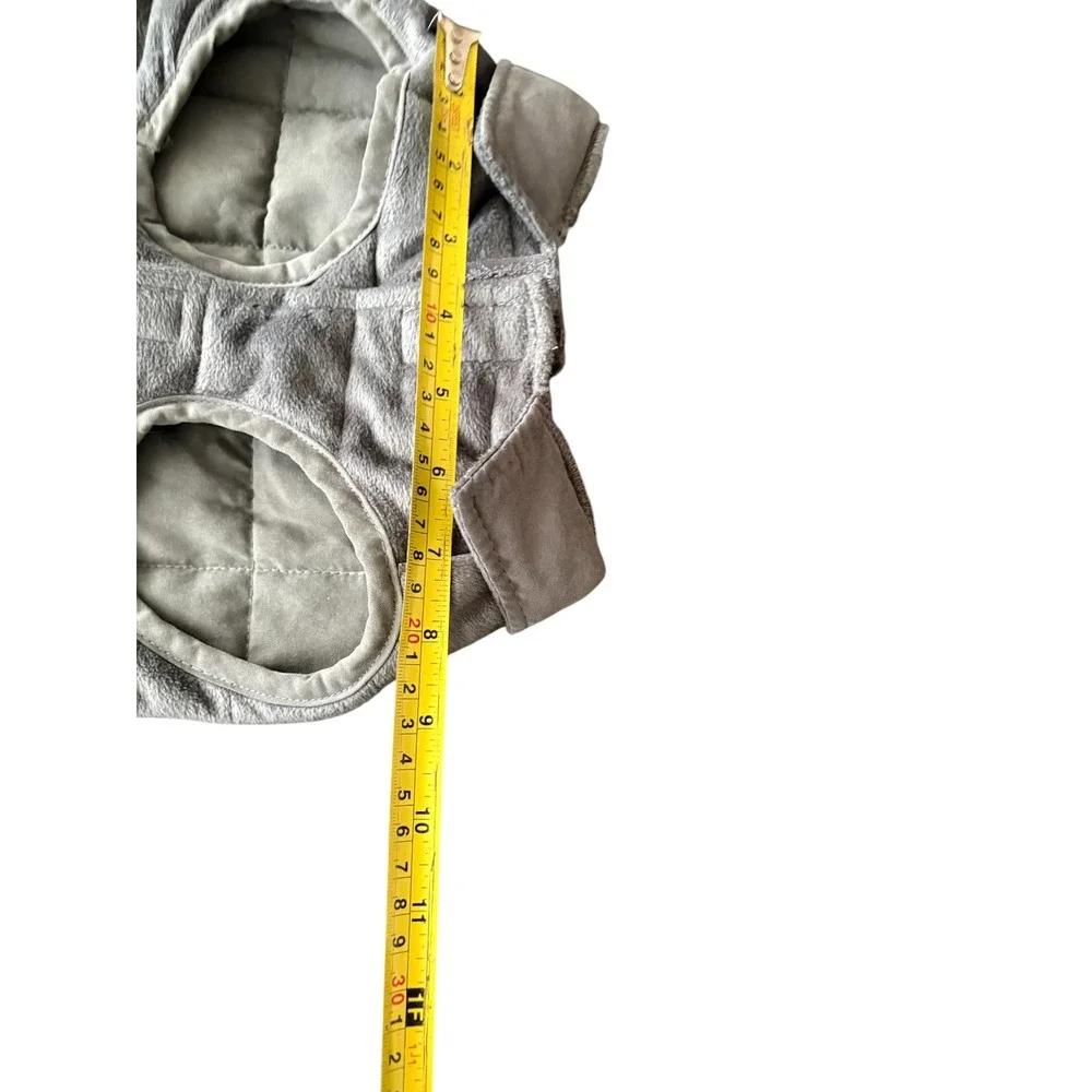 Weighted Quilted Dog Vest Gray Plush Calming Pet Jacket Glass Bead Fill RN100350